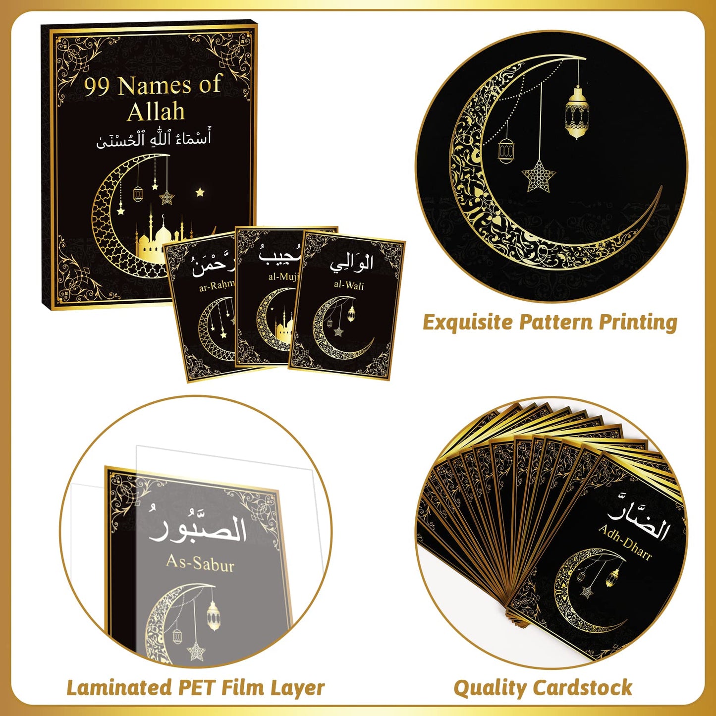 99 Names Of Allah Flashcards Quran Verses Asma Ui Husna Cards Eid Al Adha Learning Cards In Arabic And English Eid Or Ramadan Gi