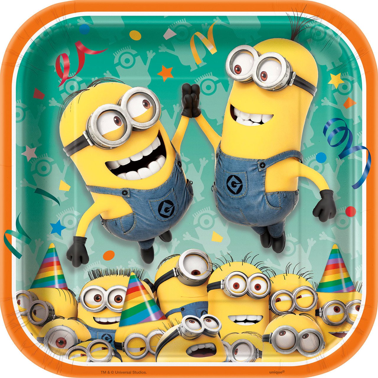 Square Despicable Me Minions Dinner Plates, 8ct