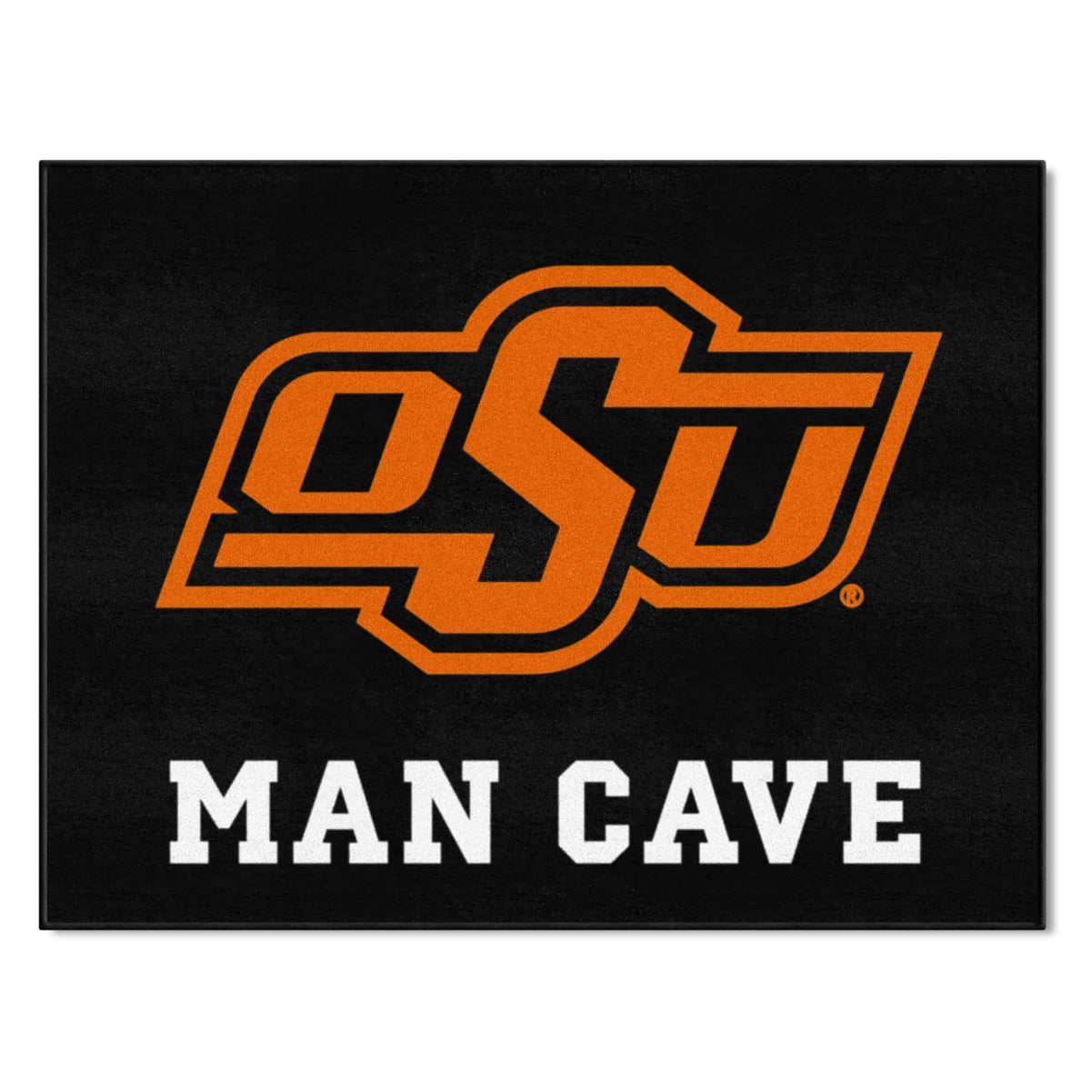 FANMATS 14589 Oklahoma State University All-Star Mat - Man Cave | Black | 33.75x42.5 | OSU Primary Logo