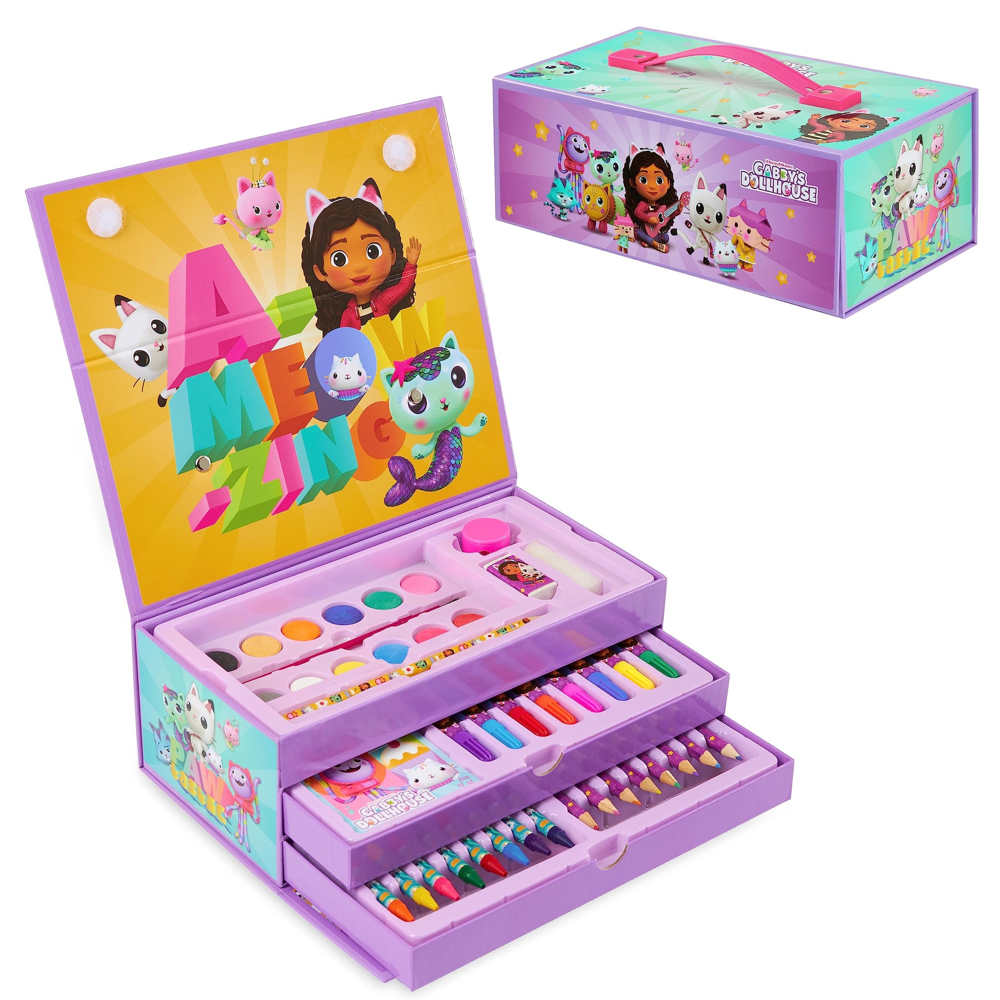 Gabbys Dollhouse Art Set Kids Colouring Set Drawing Gifts for Girls (Multi Case Set)