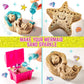 Girlzone Mermaid Sensory Sand Kit, 2Lbs Moldable Play Sand For Kids Aged 3+, Magic Sand With Gems, Tools & Portable Treasure Chest, Kids Toys For Playdates, Party Games & Gifting