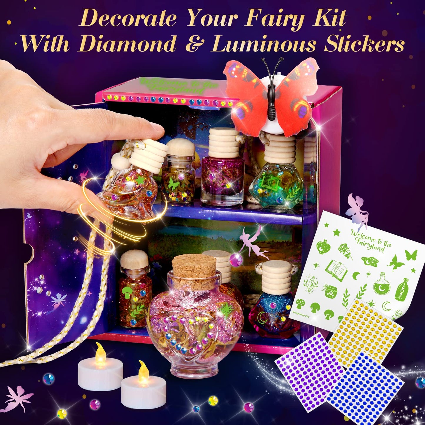 FUNZBO Fairy Polyjuice Potions Crafts for Girls Ages 6-8, Christmas & Easter Gifts for 6-10 Year Olds, Fairy Garden Kit Gifts fo
