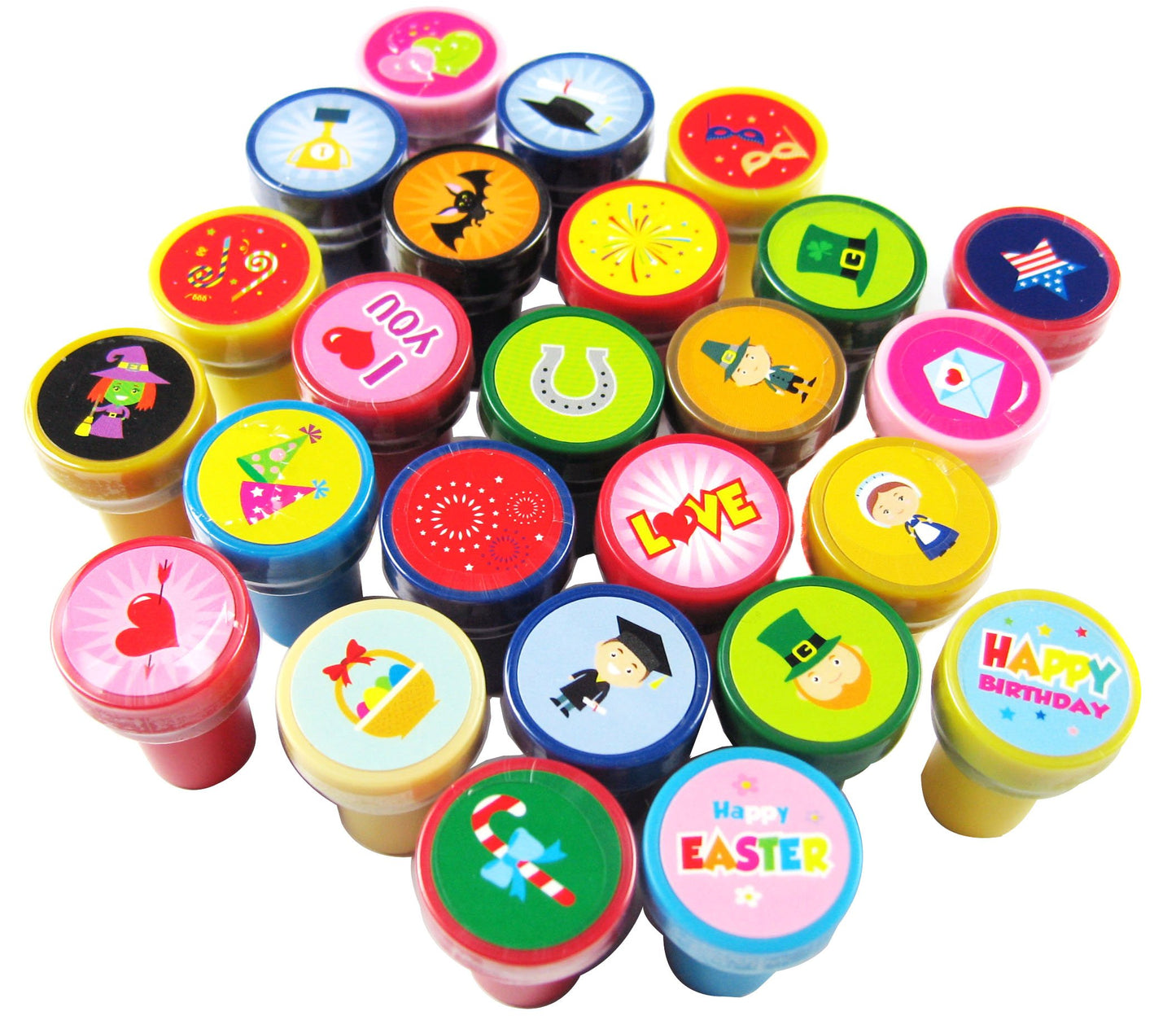 Tiny Mills 60 Pcs Holidays and Occasions Assorted Stampers for Kids 60 Different Stamper Designs Scrapbooking Craft Stampers Tea