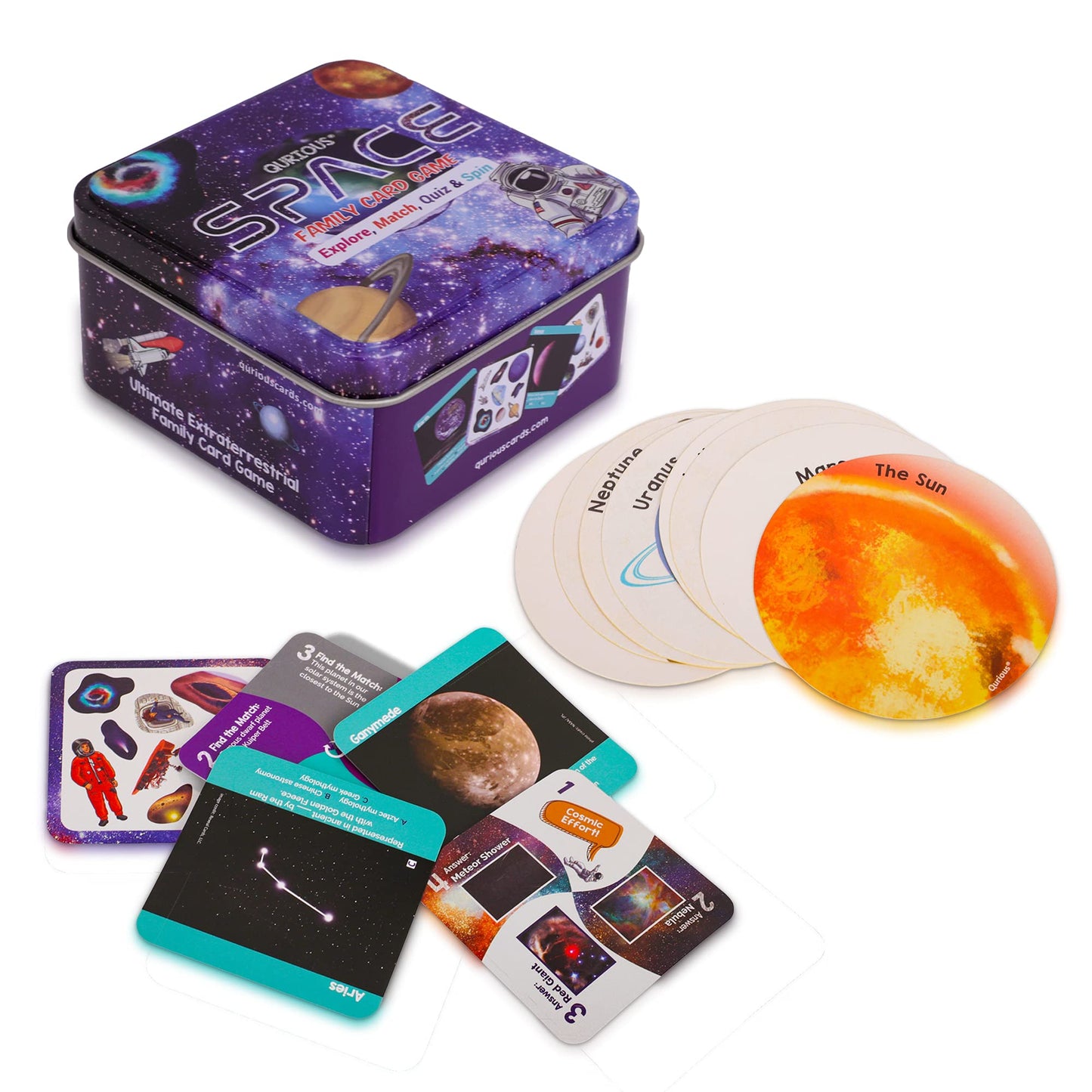 Qurious Space | Stem Flash Card Game | Explore, Match, Quiz & Spin Through The Universe. Perfect For Astronomy Fans And Future Astronauts