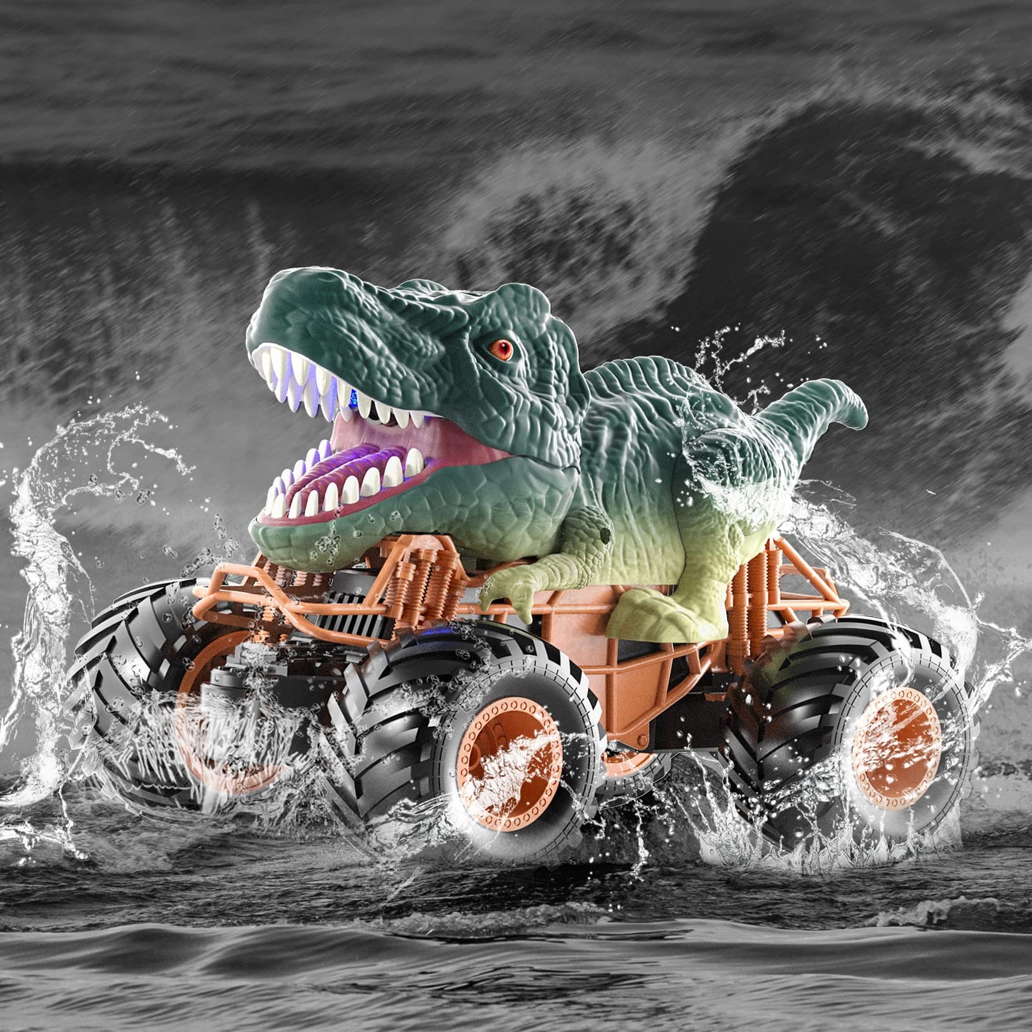 Bennol Remote Control Dinosaur Car, 2.4Ghz RC Truck for Toddlers, Electric Hobby RC Car Toys with Light & Sound Spray Birthday G