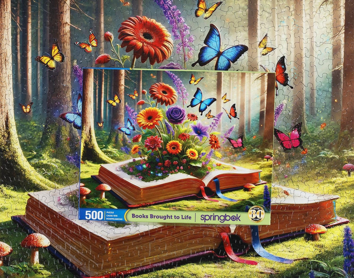 Springbok Books Brought to Life 500 Piece Jigsaw Puzzle for mature-themeds - Magical Book Illustration by Springbok Designs - Unique Cut Pieces