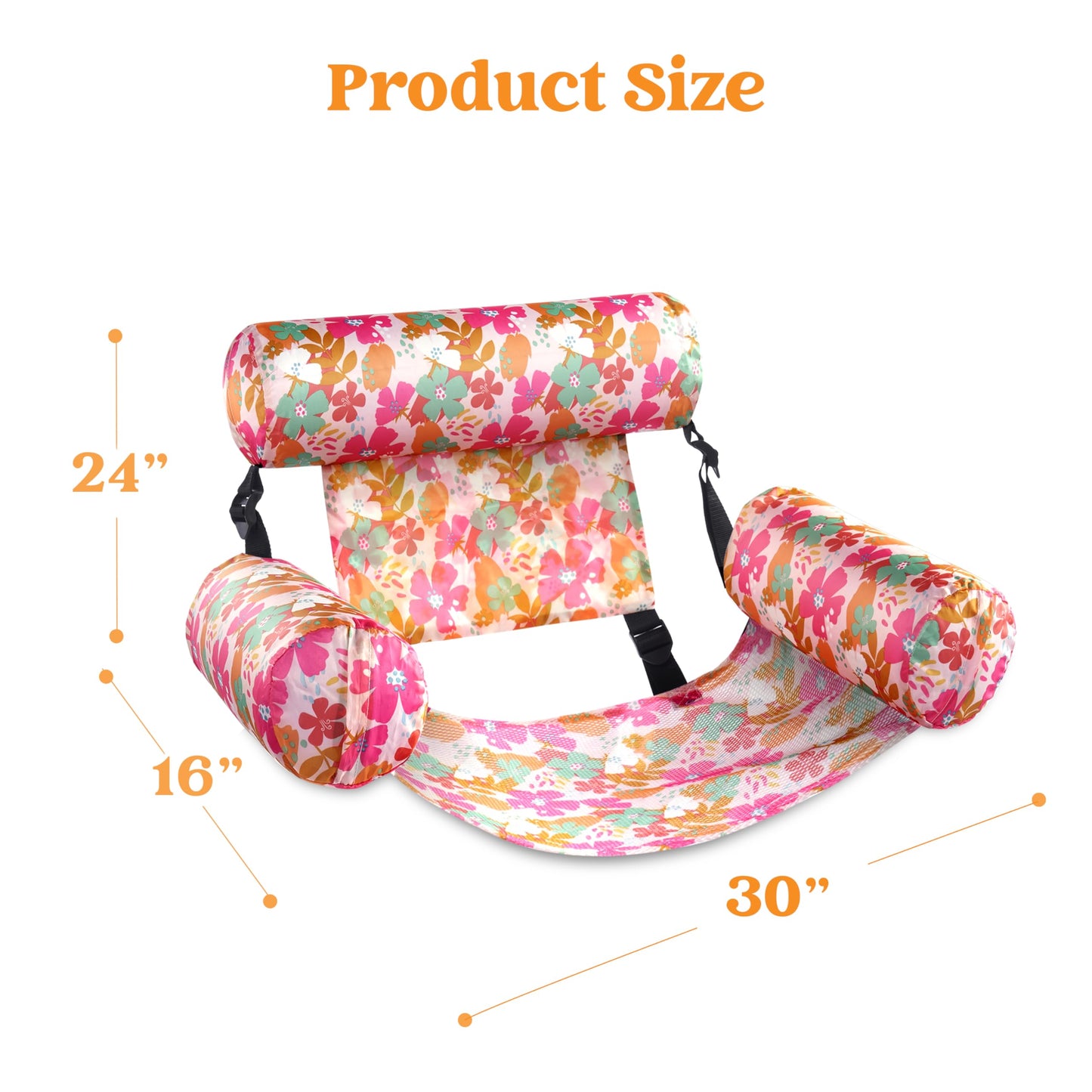 Sloosh Pool Floats Chairs mature-themed  2 Packs Inflatable Pool Lounge Chairs Blow up Hck Pool Noodles Floats for mature-themeds Flower Pattern Floating Water Chair for Pool Lake River(Tropical Flowers)