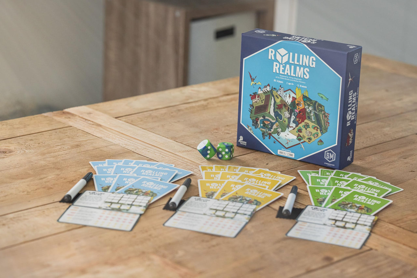 Stonemaier Games: Rolling Realms | A Light Strategic Roll-And-Write Game For Families And Adults | 1-6 Players, 30 Mins, Ages 14