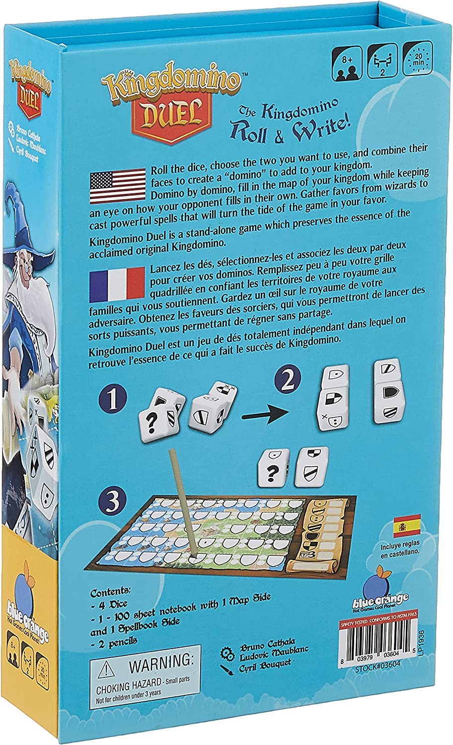 Blue Orange Games Kingdomino Duel, Roll & Write Board Game - Dice Rolling Version Of The Award Winning Strategy Board Game Kingd