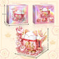 Lucky Cat Building Block Set  Compatible with Lego Cat  868Pcs Cute Fortune Cat with Flowers Building Blocks  Christmas Birthday Creative Gift for Girls Boys mature-themed (Pink Cat)