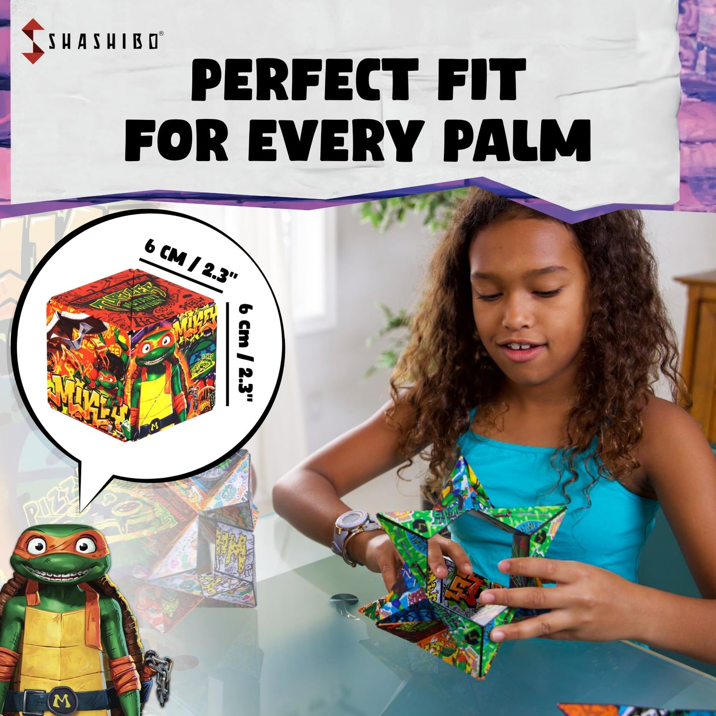 Shashibo Shape Shifting Box - Magnetic Puzzle Cube, Mikey Series 2, Fidget Toy, 36 Rare Earth Magnets, Transforms Into 70+ Shapes