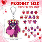 Memorywuu 24 Sets Valentines Day Craft Kits Color Your Own Valentine Monster Keychain DIY Heart Wood Keychains Paintable Unfini