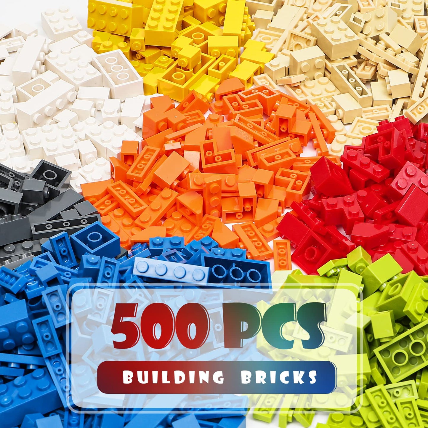 Unirolic Classic Building Bricks Set, 500 Pieces Basic Building Blocks, Stem Creative Compatible With All Major Brands, Ideal Educational Toy For Kids Teens