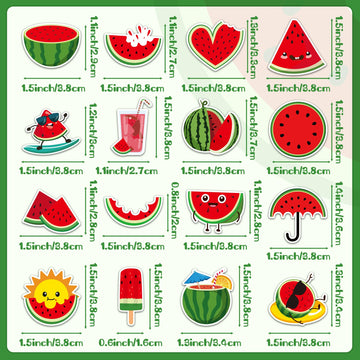 Beyumi Summer Watermelon Roll Stickers - 1000Pcs Watermelon Stickers In 2 Rolls Waterproof Vinyl Juice Popsicle Fruit Decals For Phone Laptop Bottle Notebook Luggage Computer Envelope Decor For Kids