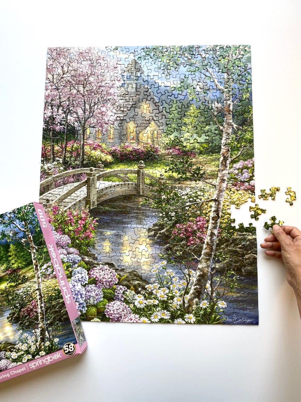 Springbok'S 500 Piece Jigsaw Puzzle Spring Chapel - Made In Usa