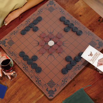 HNEFATAFL: Viking Chess Board Game  Authentic Traditional Two-Player Strategy Board Game  Travel Games with Chessboard. A Leather Game Board+37 Pieces+A Game Strategy+2 Plush Storage Bags
