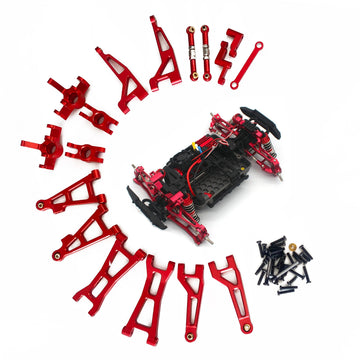 RWLZLB Compatible with Hyper GO RC Car Parts, 1/16 Metal Upgrade Aluminum Accessories, Red Replacement Parts kit for H16BM H16GT
