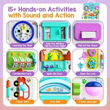 Toddlercley Musical Toys For 1 Year Old Girl Boy, Montessori Busy Board For 1+ Year Old, Birthday Gift For 1 Year Old Girl, Lear
