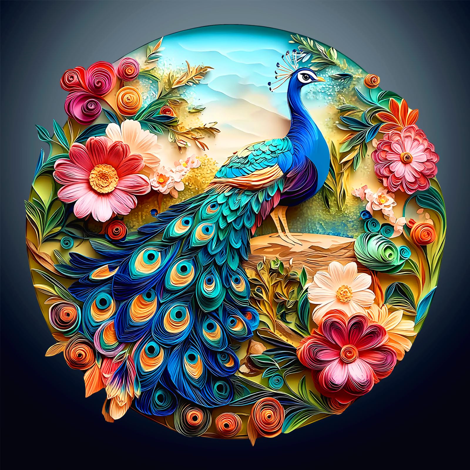 Wooden Puzzles for Adults, Unique Animal Shaped Adults Puzzle, Colorful Peacock Wooden Jigsaw Puzzles Adult, Challenging Creativ