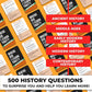 QUOKKA Trivia Card Game with 500 Questions in History - Trivia Games for mature-themeds  Teens  and Families - Trivia Cards with Answers - Great Board Games Trivia for Family Party and Game Night