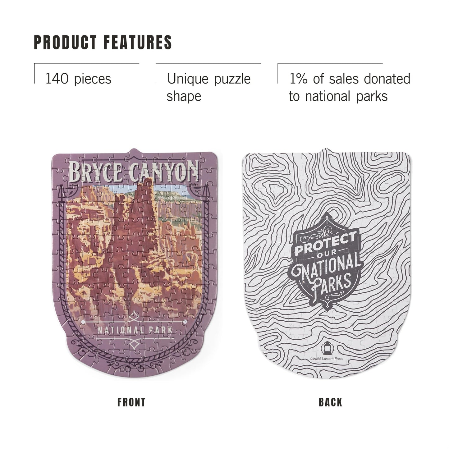 Lantern Press Mini Shaped Jigsaw Puzzle - Protect Our National Parks, Bryce Canyon, Cardboard, Model 45149539664123