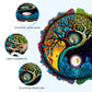 Aeekdook Wooden Puzzles for mature-themeds  Yinyang Tree of Life Wooden Jigsaw Puzzles for mature-themeds  Wood Puzzles mature-themed  Unique Shape Wood Cut Puzzles  Birthday Gifts for Family Friend (S-7.9 * 7.9in-110 pcs)