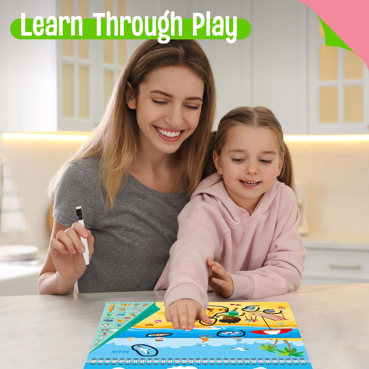 Spritegru Search & Find Book, 30 Different Themes 32 Pages Activities Book, Montessori Learning Toy Educational Game Autism Sensory Toys For Preschool Girls And Boys Ages 3, 4, 5, 6
