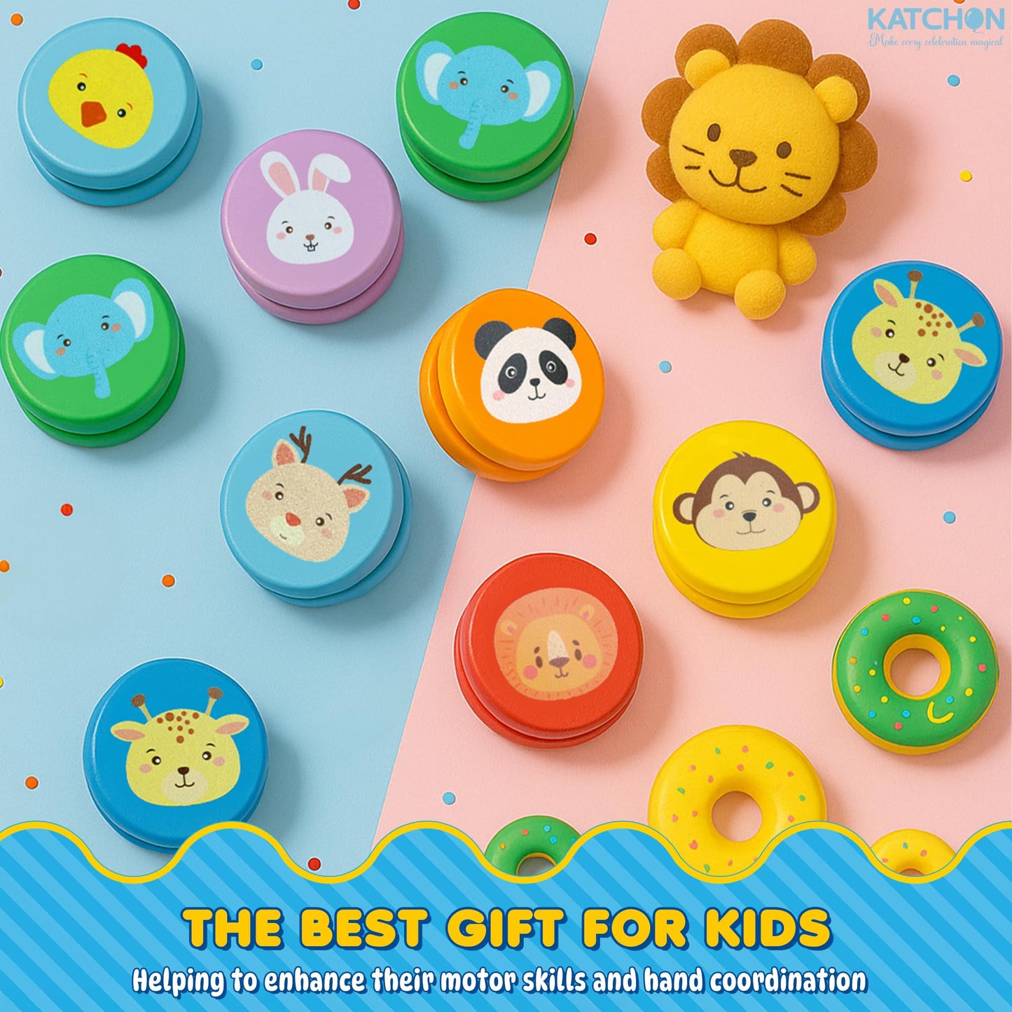 KatchOn, Jungle Animals Kids Party Favors - Pack of 24 | Yo-yos, Yoyo Bulk, Halloween Party Favors | Yoyo for Kids 8-12, Classro