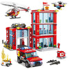 Wishalife City Fire Station Building Blocks Set, Fire Truck, Helicopter, Drone, Rescue Gear, Fire Command Center Playset, Firefi