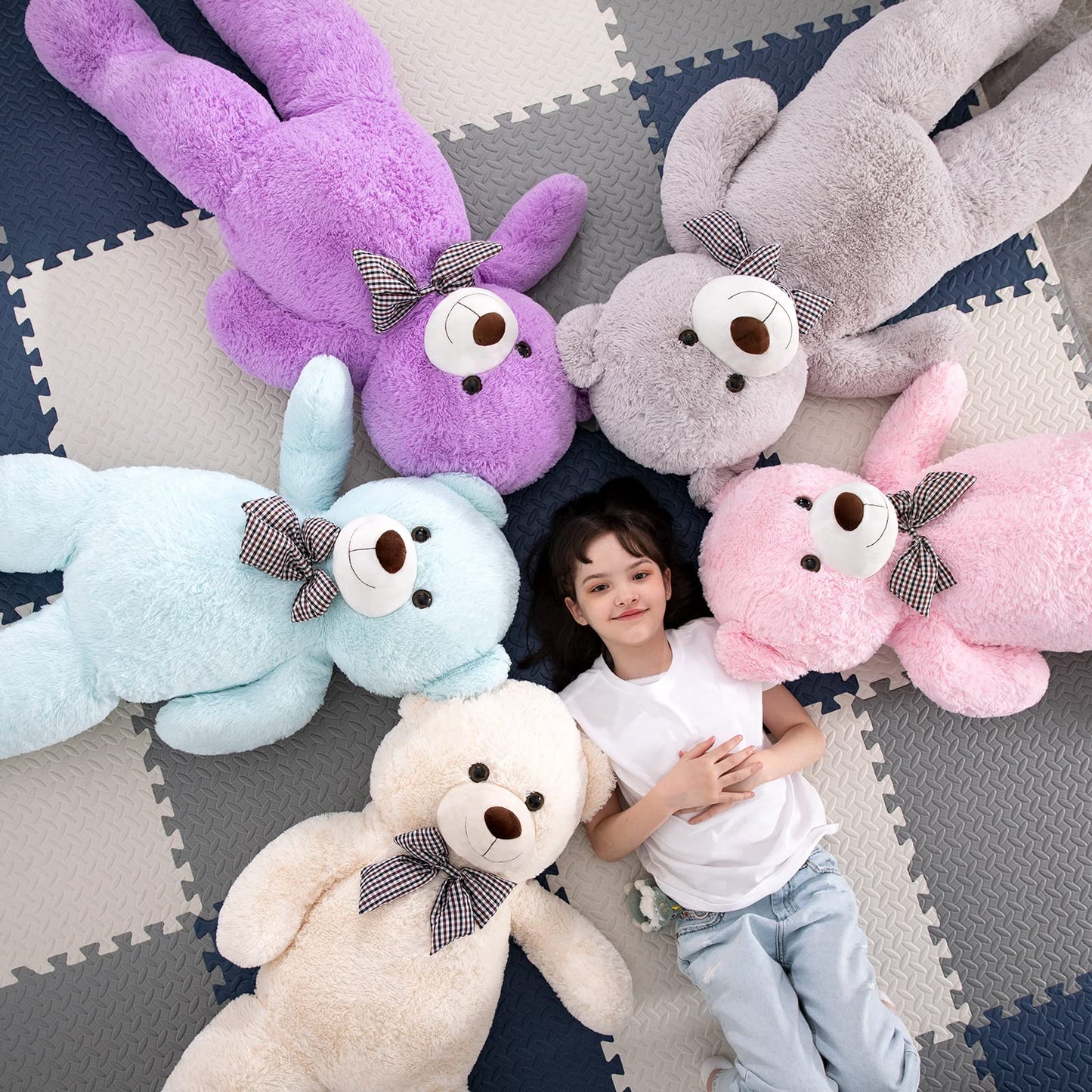Morismos Giant Teddy Bear Stuffed Animals, 39 Inch Big Teddy Bear Plush, Soft Large Bear For Girls Girlfriend On Valentine Christmas Birthday, White