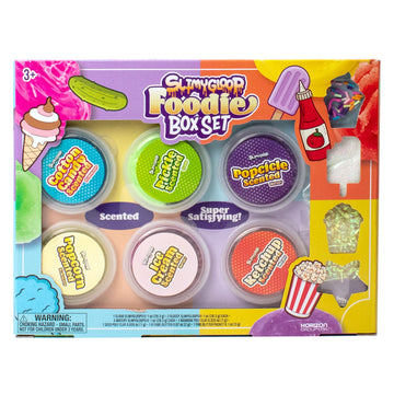Slimygloop Foodie Box Set, 6-Pack Scented Slimes, Fluffy Slime Cloud, Glitter Slime, Water Slime, Fun Slime Add Ins, Slime For Kids, Kids Party Favors Goodie Bags, Slime Bulk, Kids Slime, Food Slime