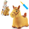 iPlay, iLearn Bouncy Pals Hopping Horse Toy - Inflatable Plush Ride-On Bouncer, Large, Yellow, Model RI-HOYE-049-B for Toddlers 18 Months