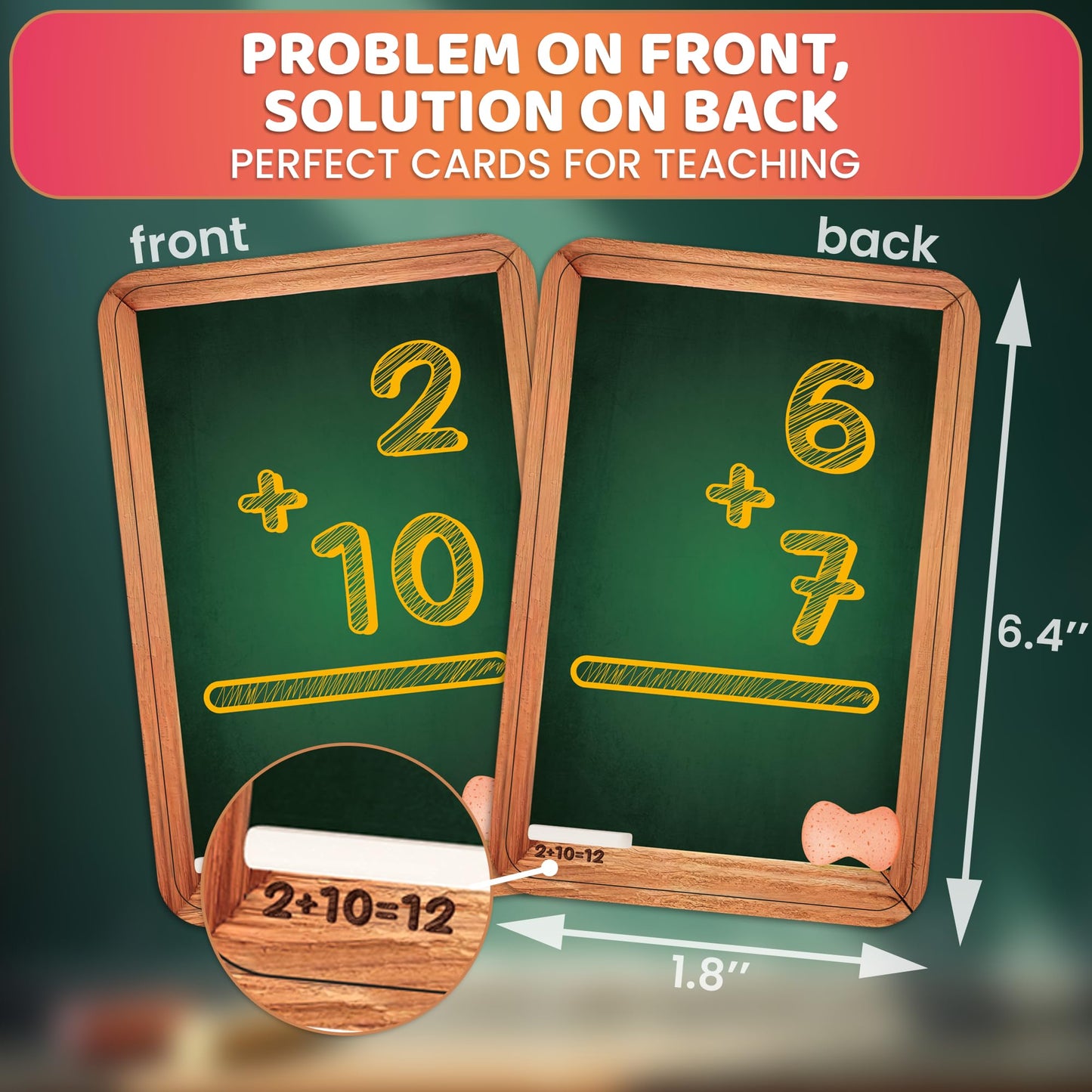 Quokka Math Flash Cards For Kids Ages 4-8 - Addition And Subtraction, Multiplication And Division Games For Kids 5-7 - 278 Double-Sided Flashcards For Studying | Large Bold Fonts | Flash Card Rings