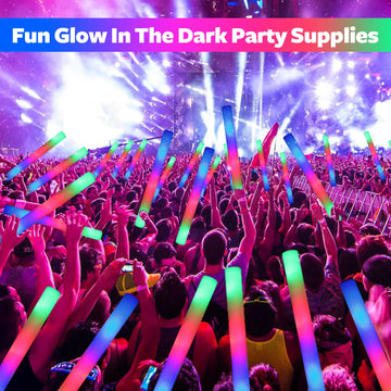 Wellent 68 Pcs Led Foam Glow Sticks, Bulk Glow Sticks, Glow In The Dark Party Supplies With 3 Modes Colorful Flashing, Neon Part