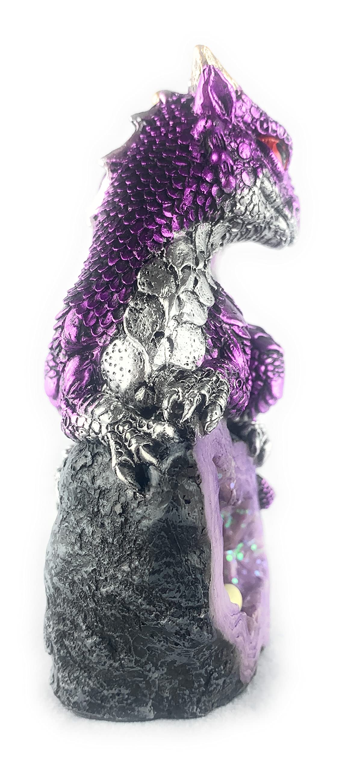 Aint It Nice Dragon Statue Medieval Baby Dragon With Crystal Egg Nest Decorative Figurine Geode Sparkling Crystal Cave Dragon Fi