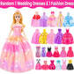 76 Pcs Doll & Convertible Car Playset,Included 11.5 In Doll,Doll Car,Princess Dresses,Fashion Dresses,Casual Clothing,Swimsuits,