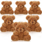 6 Pieces Mini Bear Plush Stuffed 4 Inch Small Bear Bulk Animal Toys For Baby Shower Party Favors Tiny Soft Bear Doll Gifts For Graduation Keychain Bag Charm Supplies (Brown)