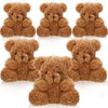6 Pieces Mini Bear Plush Stuffed 4 Inch Small Bear Bulk Animal Toys For Baby Shower Party Favors Tiny Soft Bear Doll Gifts For Graduation Keychain Bag Charm Supplies (Brown)