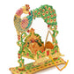 RAAVEE gifts Metal Laddu Gopal Jhula Palna for Laddu Gopal Ji, Nand Gopal Swing Palna with Peacock Design Decorative Showpiece,