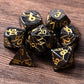 DND Metal Dice - Cracked Lightning Metal Dice - Polyhedral Dice Set for RPG D&D Dice with Cracks - Beautifully Detailed Dungeons