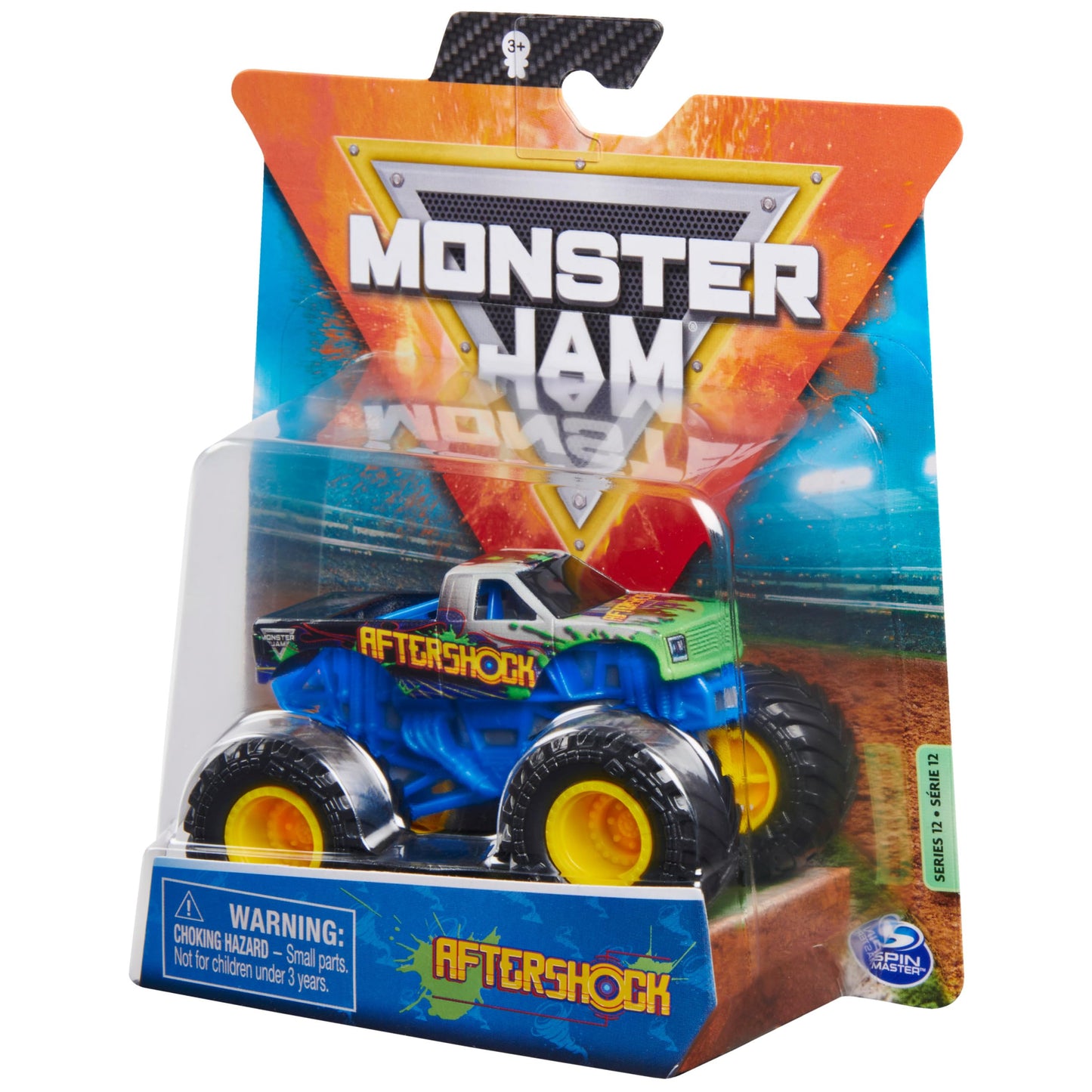 Monster Jam Official Aftershock Monster Truck Die-Cast Vehicle 1:64 Scale Multicolor Model 6059385