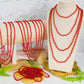 100 Pcs Christmas Beads Bulk, 33'' Valentines Day Beads Necklaces, Mardi Gras Beads Necklaces Bulk, Red Round Beads For Parade T