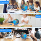 9'' World Globe For Kids Learning, Classroom Desk, Geographic Globe With Iron Stand & Colorful Magnetic Push Pins & Magnifier &