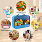 Codree 6 Packs Large Oxford Cloth Toy Storage Bags, 13 X 8.5 X 3.9 Inch Visible Toy Organizing Bags With Zipper, Waterproof Trav