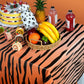 12Pack Animal Safari Tablecloth Jungle Animal Zoo Theme Party Table Cloth Leopard Tiger Zebra Giraffe Palm Leaf Print Table Cove
