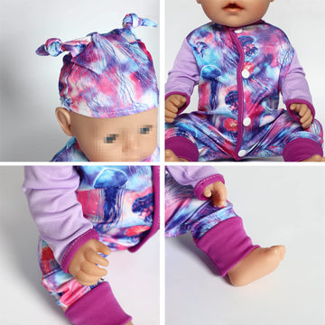 Sotogo 5 Sets Baby Doll Clothes Outfits Jumpsuits With Hats For 14 To 17 Inch Baby Doll, 43Cm New Born Baby Doll, American 18 Inch Doll Clothes And Accessories