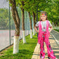 Xonyicos 8 Pcs Girls Kids 60S 70S Hippie Costume Disco Outfits Fringe Vest Boho Bell Bottoms Hippie Outfits Accessories Set (Pin