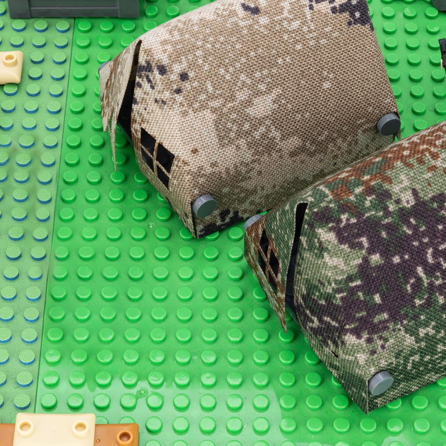 HIMIRICH WW2 Military Tent Building Blocks Model  Military  Toys for Kids 3+ Years  Compatible with Mini Figure Brick Toy(Army Green)