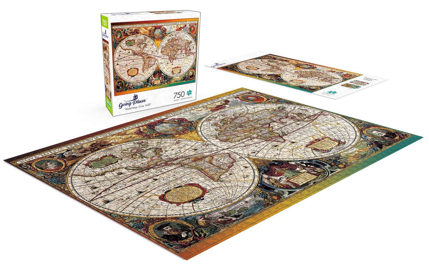 Buffalo Games - World Map, Circa 1630-750 Piece Jigsaw Puzzle For Adults -Challenging Puzzle Perfect For Game Nights - Finished Size Is 24.00 X 18.00
