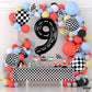 Katchon, Giant Checkered Number 9 Balloon - 40 Inch | Checkered 9 Balloon | 9 Birthday Balloon For 9 Birthday Decorations | Checkered 9 Balloon For Birthday Party Decorations | 9 Number Balloon